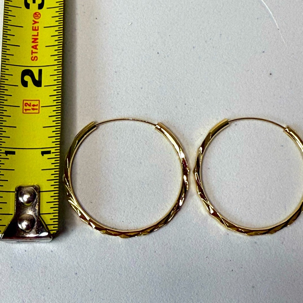 Gold Tone Hoop Earrings - Picture 5 of 5